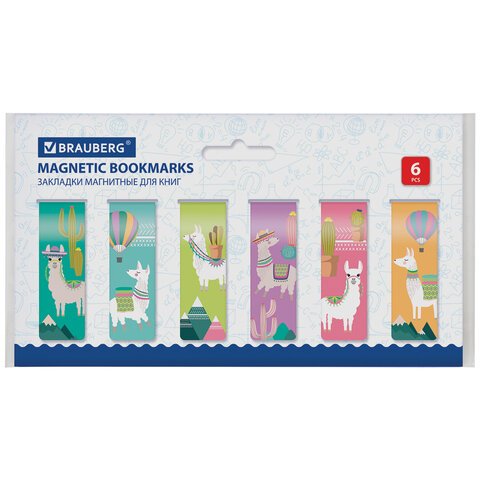 Закладки для книг МАГНИТНЫЕ, «ANIMALS», набор 30 шт., 60×20 мм, BRAUBERG