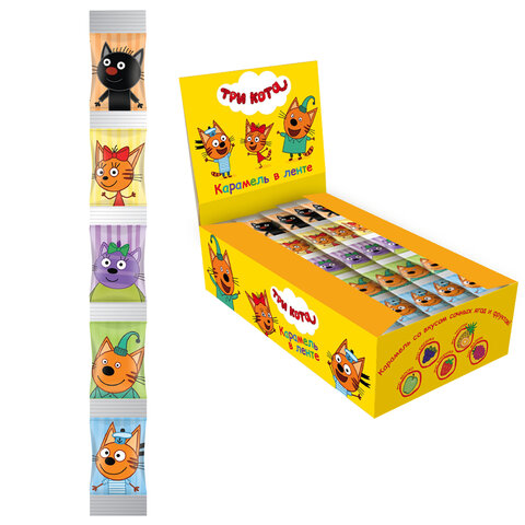 превью Карамель леденцовая 5+ «Три Кота» с ягодно-фруктовыми вкусами, лента 5 шт. по 3.6 г