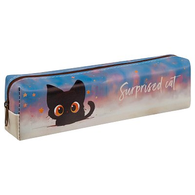 Пенал мягкий 200×55×40 MESHU «Surprised Cat», искусственная кожа
