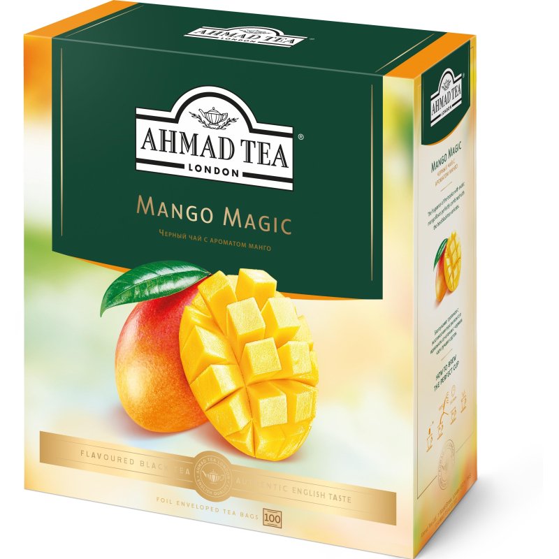 Чай Ahmad Tea Чай Магия Манго, черный, пакетики в конвертах, 100×1.5г/уп