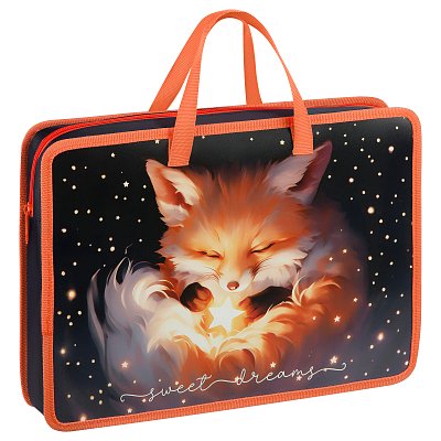 Папка с ручками А4 ArtSpace «The Magic Fox», пластик, на молнии, 70мм