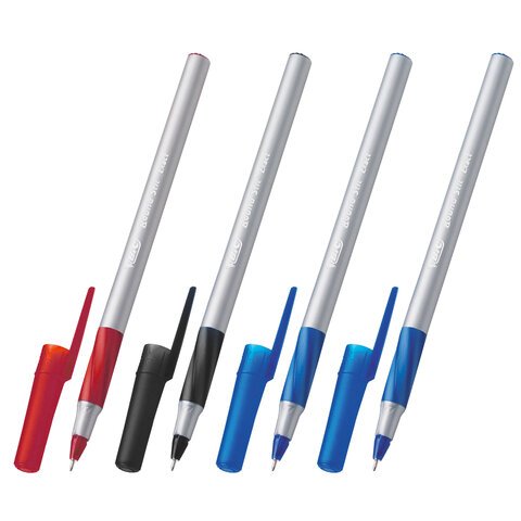 Ручки шариковые с грипом BIC «Round Stic Exact», НАБОР 4 шт./3 ЦВЕТА (синий, черный, красный), линия письма 0.32 мм, блистер