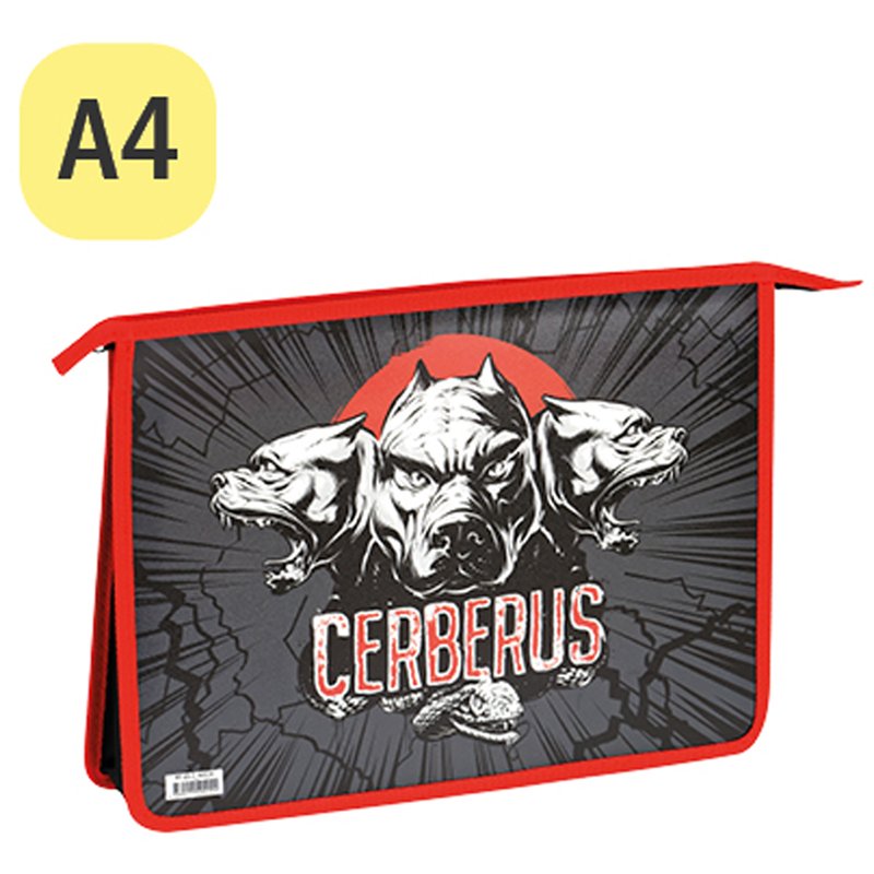 Папка для тетрадей 2 отделения А4 ArtSpace «Cerberus», пластик, на молнии