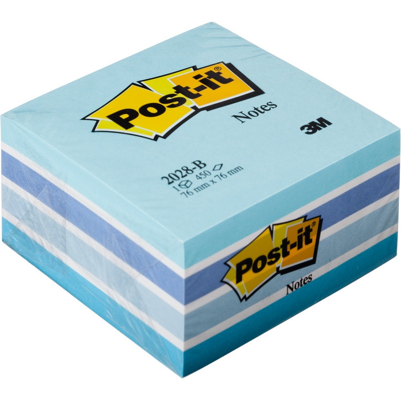 Блок-кубик 3M Post-it 2028-B (76×76мм, 5 цветов голубая пастель)