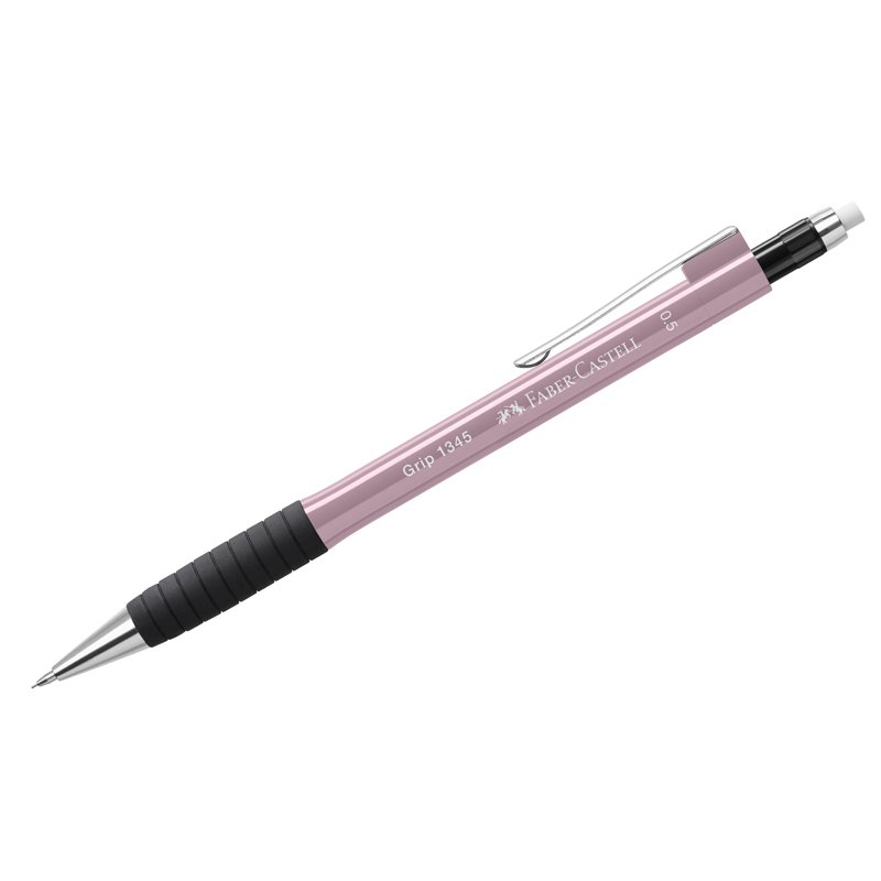 превью Карандаш механический Faber-Castell «Grip 1345» В, 0.5мм, грип, с ласт., автоподача грифеля, дымчато-розовый