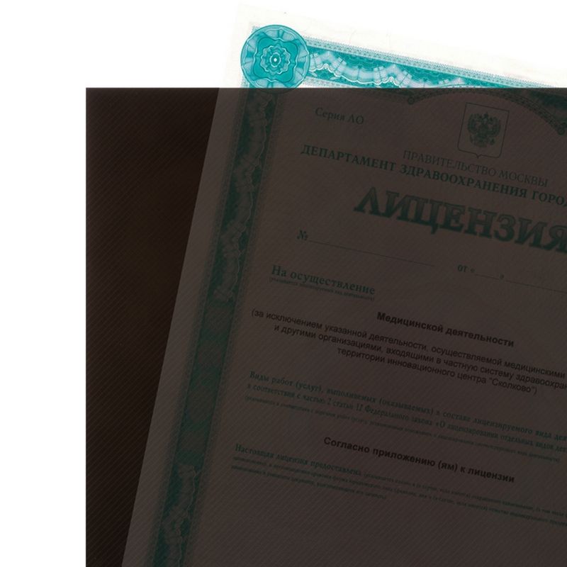 Папка уголок глянцевый КОМУС А4 Line 180мкм черный, 10 шт/уп