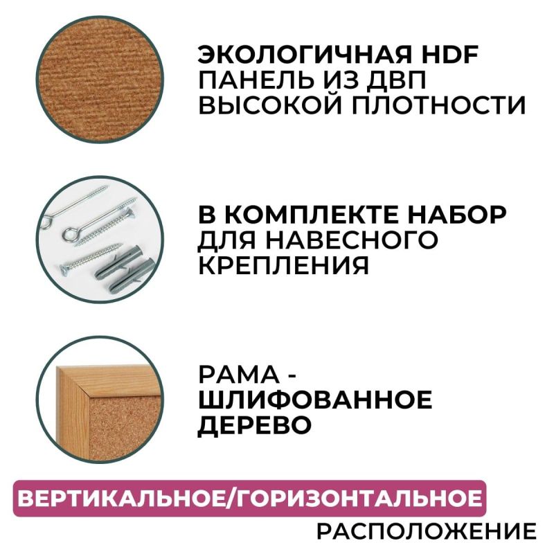 Доска с поверхностью из мягкого ДВП 60х90 см Выбор есть Softboard
