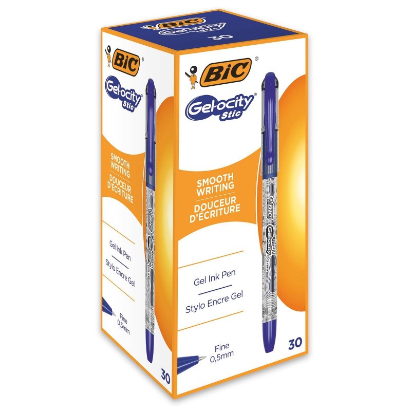 Ручка гелевая Bic Gelocity Stic синяя (толщина линии письма 0.27мм)