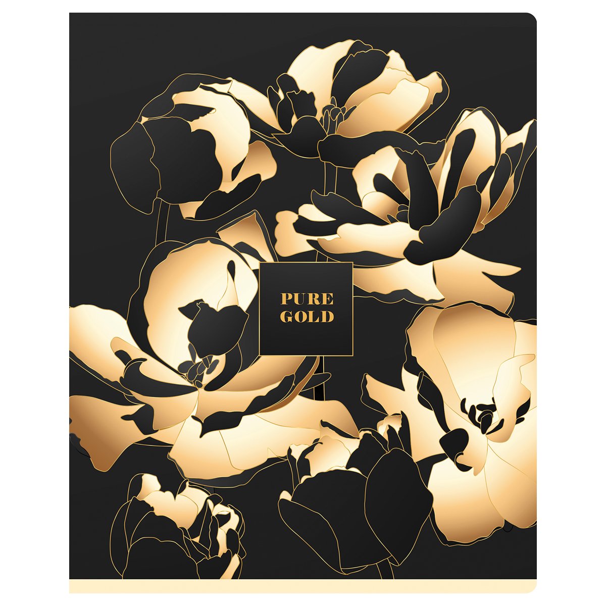 Тетрадь 48л., А5, клетка BG «Pure Gold», матовая ламинация, тиснение фольгой