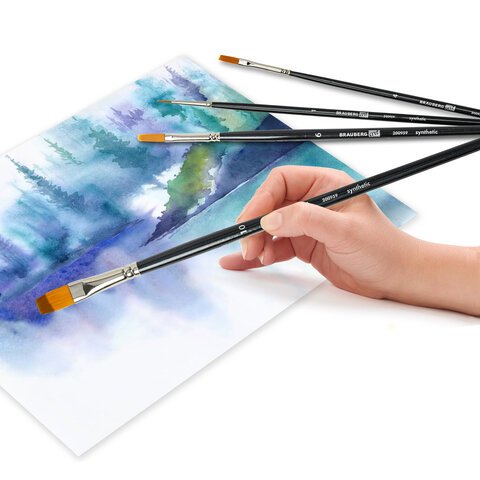 Кисти художественные набор 6 шт., синтетика, BRAUBERG ART CLASSIC