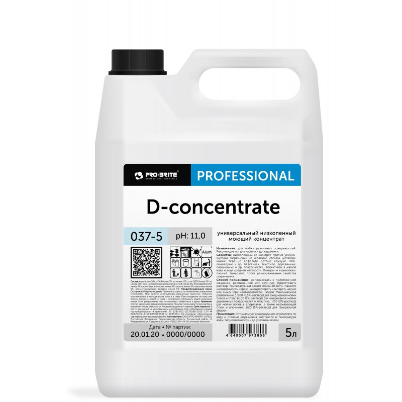 Профессиональное универсальное моющее средство Pro-Brite D-Concentrate 5 л (артикул производителя 037-5)