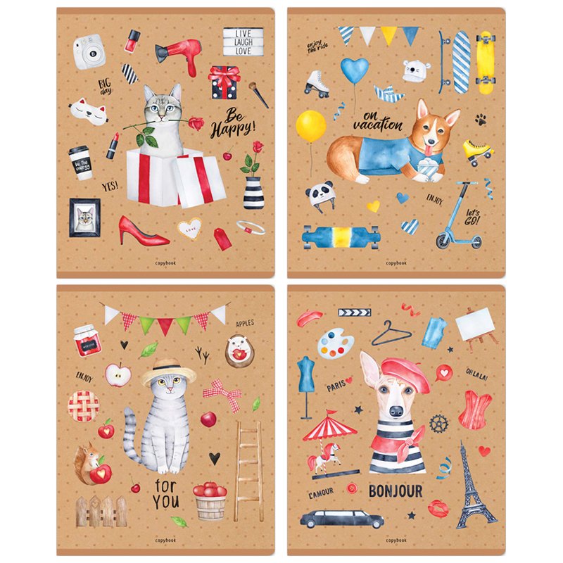 превью Тетрадь 96л., А5 клетка ArtSpace. «Стиль. Travel with pets»
