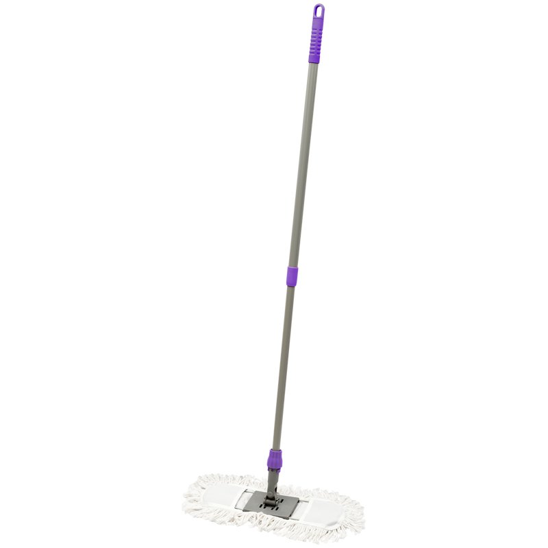 превью Швабра-рамка OfficeClean Professional, телеск. ручка из нерж. стали 125см, насадка МОП хлопок 40см