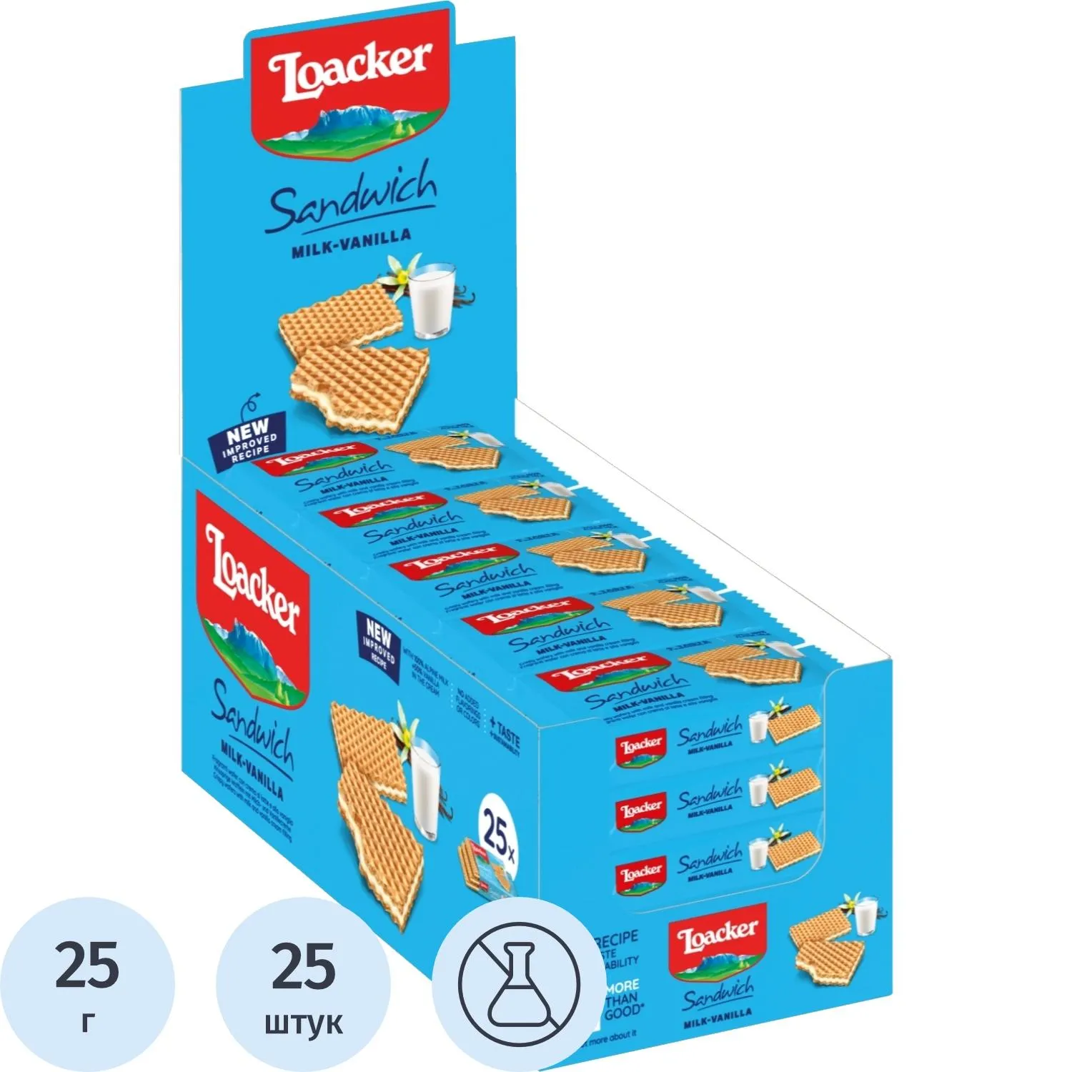 Вафли Loacker ваниль (25 штук по 25 г)