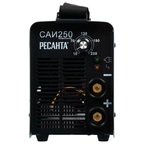 Сварочный аппарат инверторный, сварочный ток до 250 А, диаметр электрода до 6 мм, РЕСАНТА САИ 250