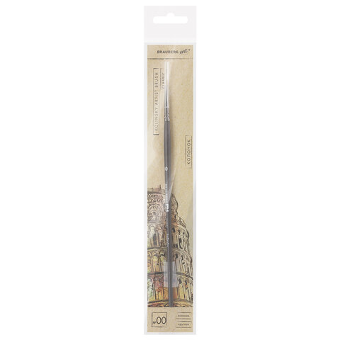 Кисть художественная проф. BRAUBERG ART CLASSIC, колонок, круглая, № 00, короткая ручка