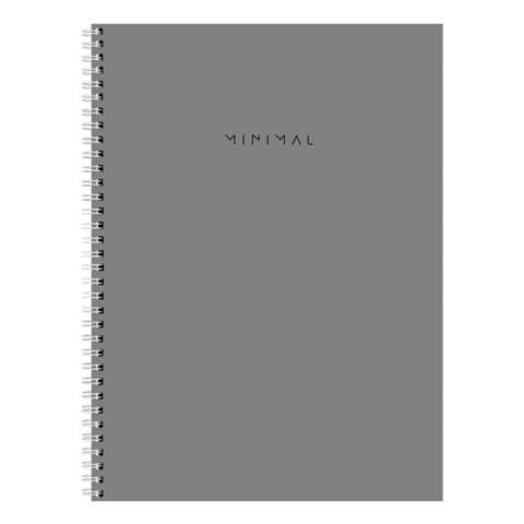 Тетрадь А4, 120 л., BRAUBERG, гребень, клетка, матовая ламинация, «Minimal Classic»