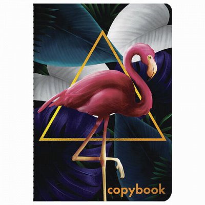 Тетрадь 40 л. в клетку обложка SoftTouch, фольга, бежевая бум. 70 г/м2, сшивка, А5 (147×210 мм), FLAMINGO, BRAUBERG