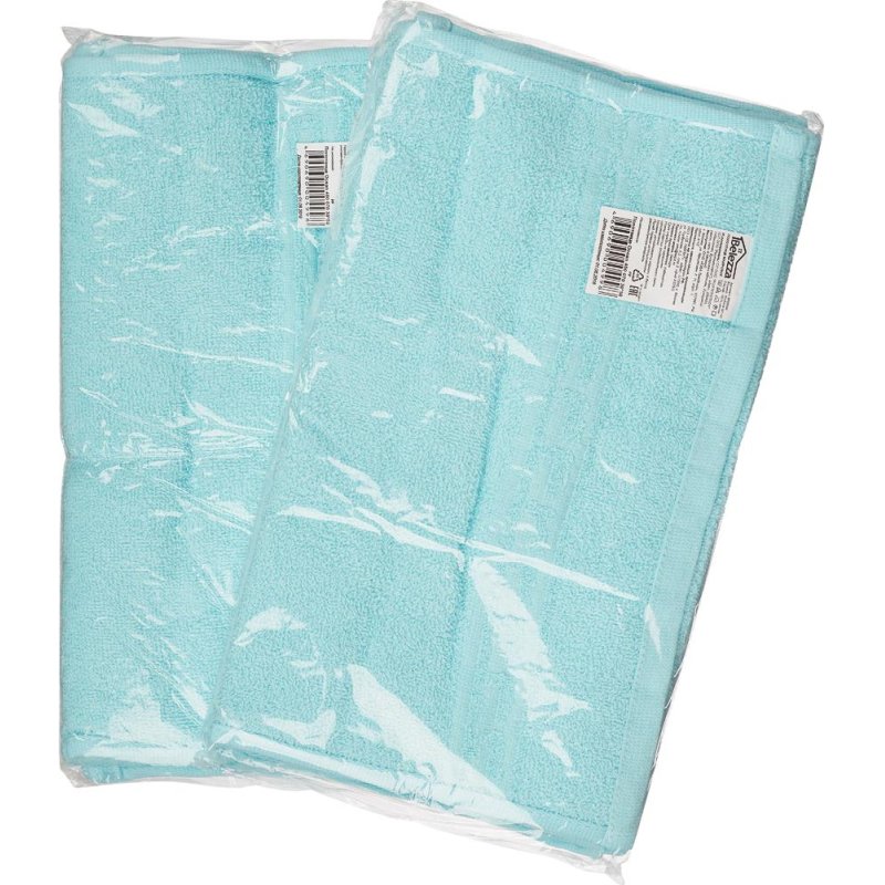 Полотенце махровое 70×130 см 380 г/кв. м бирюзовый (10 штук)