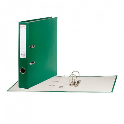 Папка-регистратор, покрытие пластик, 50 мм, ПРОЧНАЯ, с уголком, BRAUBERG, зеленая