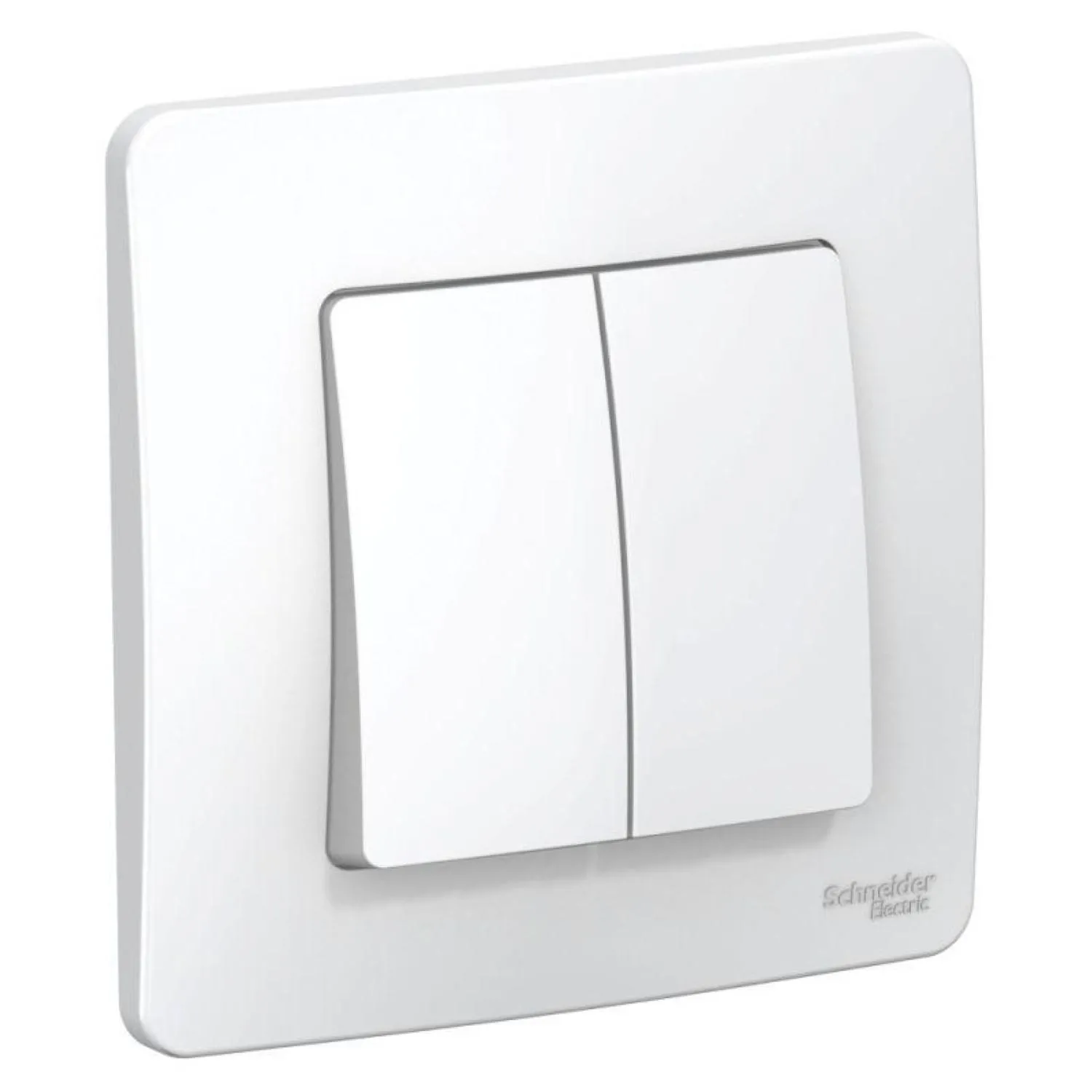 превью Выключатель двухклавишный Schneider Electric Blanca 10А IP20 с рамкой скрытого монтажа белый (BLNVS010501)