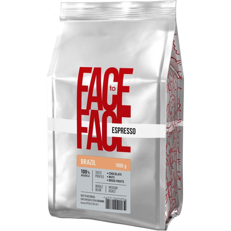 Кофе в зернах Face to Face Brazil, арабика средней обжарки, 1кг