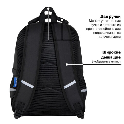 Рюкзак BRAUBERG VIBE, 2 отделения, 5 карманов, «Green car», 40×28х14 см