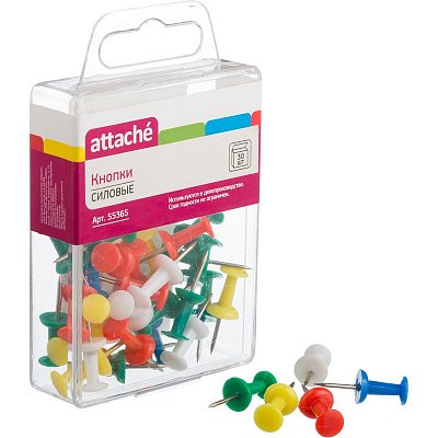 Кнопки пластиковые Attache AL-TS1002-30VH (30 шт./уп., цвет)