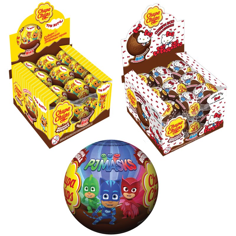 Шоколадный шар CHUPA CHUPS (Чупа-Чупс) с игрушкой в ассортименте, 20 г