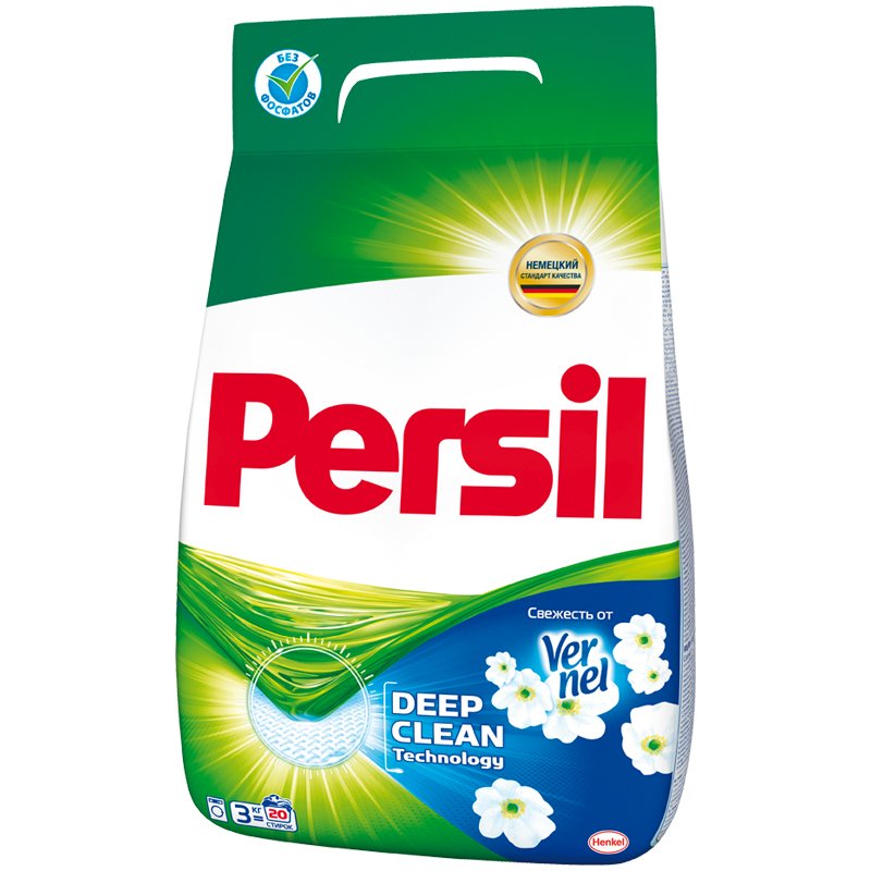 превью Порошок для машинной стирки Persil «Свежесть от Vernel», для белого белья, 3кг