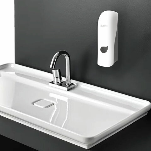 Диспенсер для жидкого мыла LAIMA PROFESSIONAL ECO, НАЛИВНОЙ, 0.38 л, белый, ABS-пластик