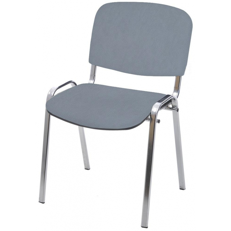 превью Стул офисный Easy Chair Изо серый (искусственная кожа, металл хромированный)