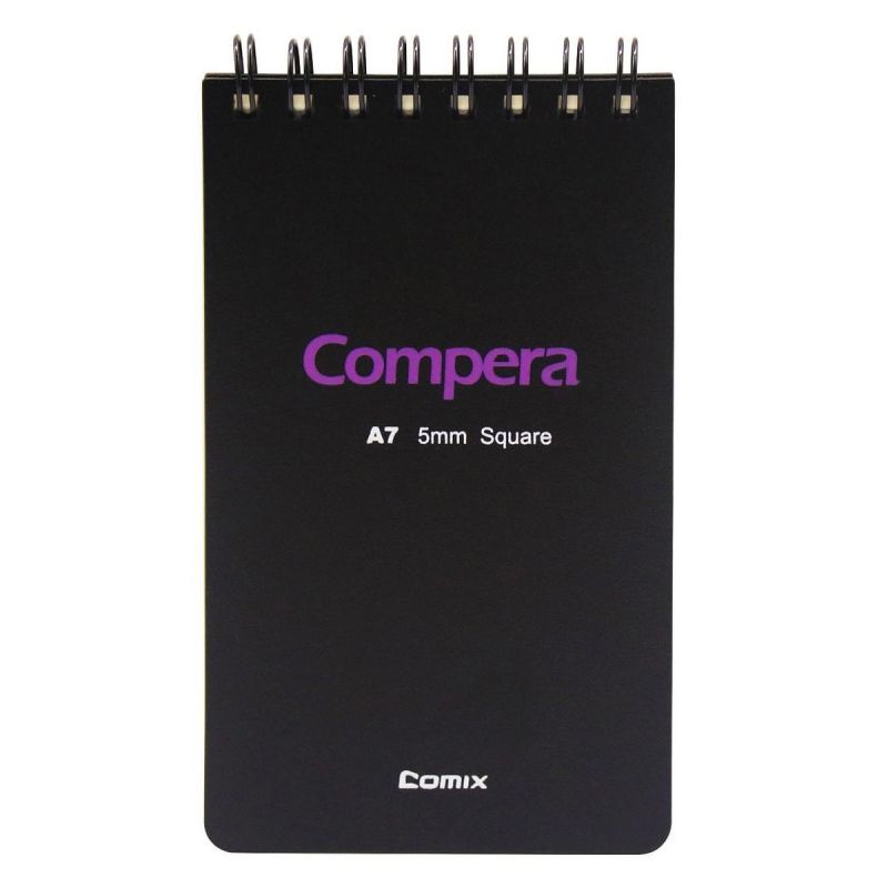 Блокнот А7 80л COMIX COMPERA BOND клет, пруж, ЧЕРНЫЙ/ФИОЛЕТОВ CPA7807 BLK/PU