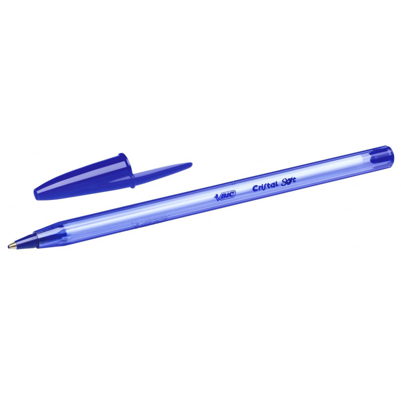 Ручка шариковая одноразовая неавтоматическая Bic Cristal Soft синяя (толщина линии 0.35 мм)