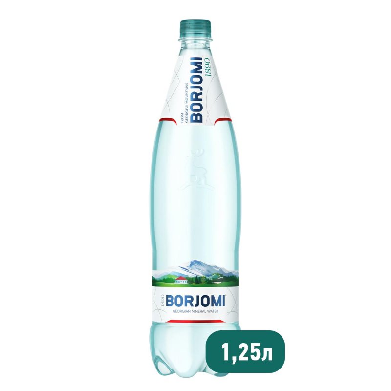 Вода минеральная Боржоми газированная 1.25 л (6 штук в упаковке)