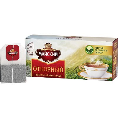 Чай Майский Отборный цейлон черный 25 пакетиков
