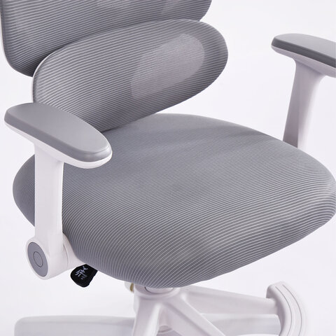 Кресло детское с подставкой для ног BRABIX KIDS «MG-220», сетка/ткань TW, серое