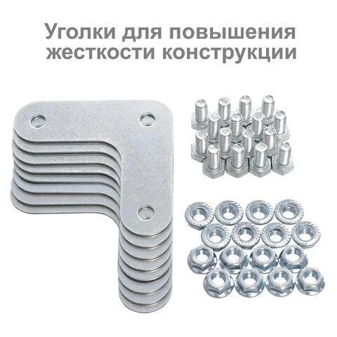Стеллаж металлический BRABIX «MS Plus-200/30-5», 2000×1000×300 мм, 5 полок, регулируемые опоры, 291108