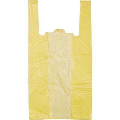 Пакет-майка Знак Качества ПНД желтый 18 мкм (30+14×57 см, 100 штук в упаковке)
