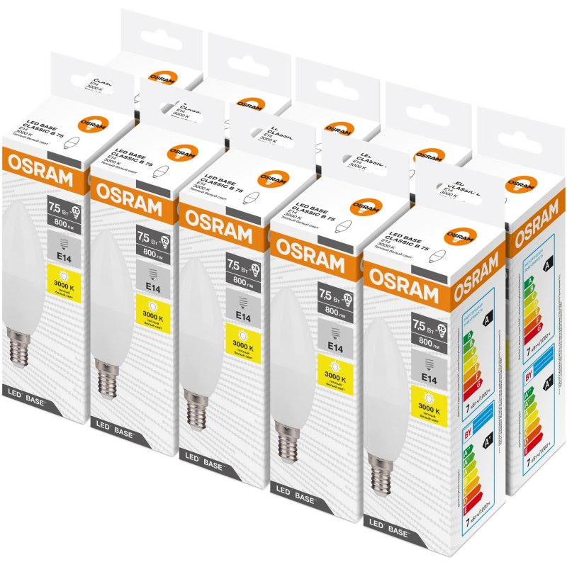 Лампа светодиодная OSRAM LBE CLB75 7.5W/830 230V E14 FS1