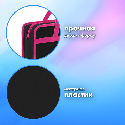 Папка на молнии с ручками BRAUBERG А4, 1 отделение, пластик, 80 мм, «Anime girl»