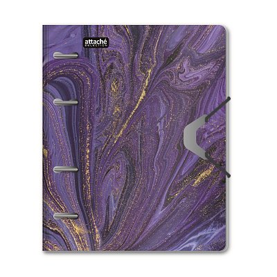 Бизнес-тетрадь Attache Selection Fluid A5 120 листов фиолетовая в клетку на кольцах (185×218 мм)