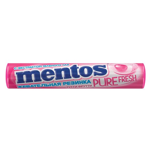 превью Жевательная резинка MENTOS Pure Fresh (Ментос) «Ролл Тутти-Фрутти», 15.5 г