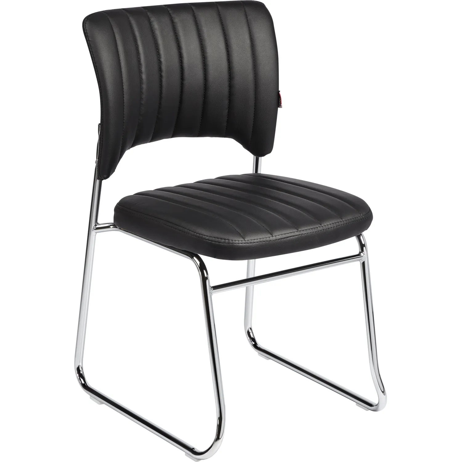 превью Стул офисный Комус Мебель (Easy Chair) 809 чёрный (искусственная кожа, металл хромированный)