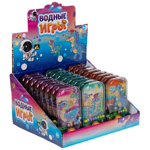 Водный тетрис мячики «Динозавры», 11.5×6х2 см, АССОРТИ 3 вида, дисплей, 1TOY