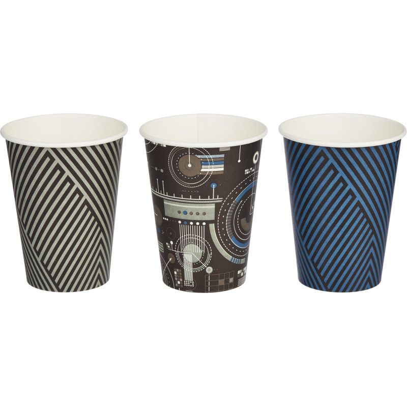 Стакан одноразовый бум 1-сл 350 мл d-90мм Механизмы (MIX) 50шт/уп