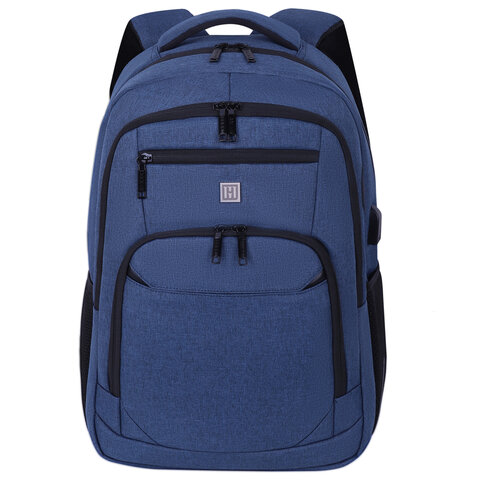 Рюкзак HEIKKI SECURE (ХЕЙКИ) универсальный, отделение для ноутбука, синий, 46×31x19 см