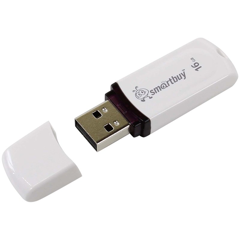 Флэш-диск 16 GB, SMARTBUY Paean, USB 2.0, белый