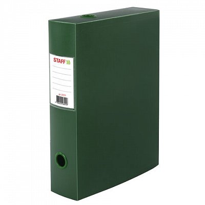Короб архивный (330×245 мм), 70 мм, пластик, разборный, до 750 листов, зеленый, 0.7 мм, STAFF, 237277