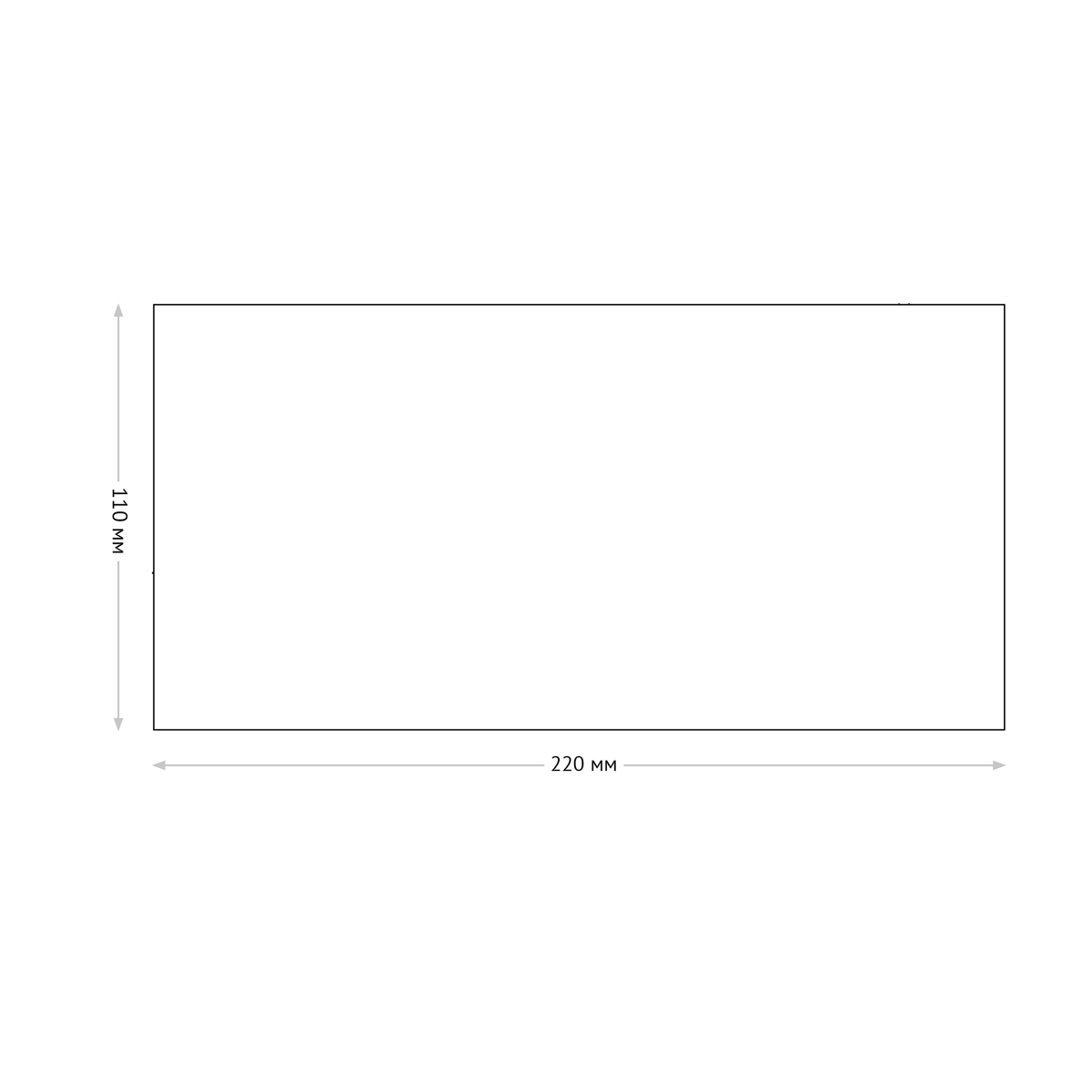 Конверт E65, OfficeSpace, 110×220мм, б/подсказа, б/окна, отр. лента, термоусадка
